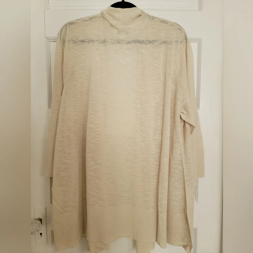 Coldwater Creek Cream Cardigan Sweater Lightweight Open-Front - Picture 2 of 9